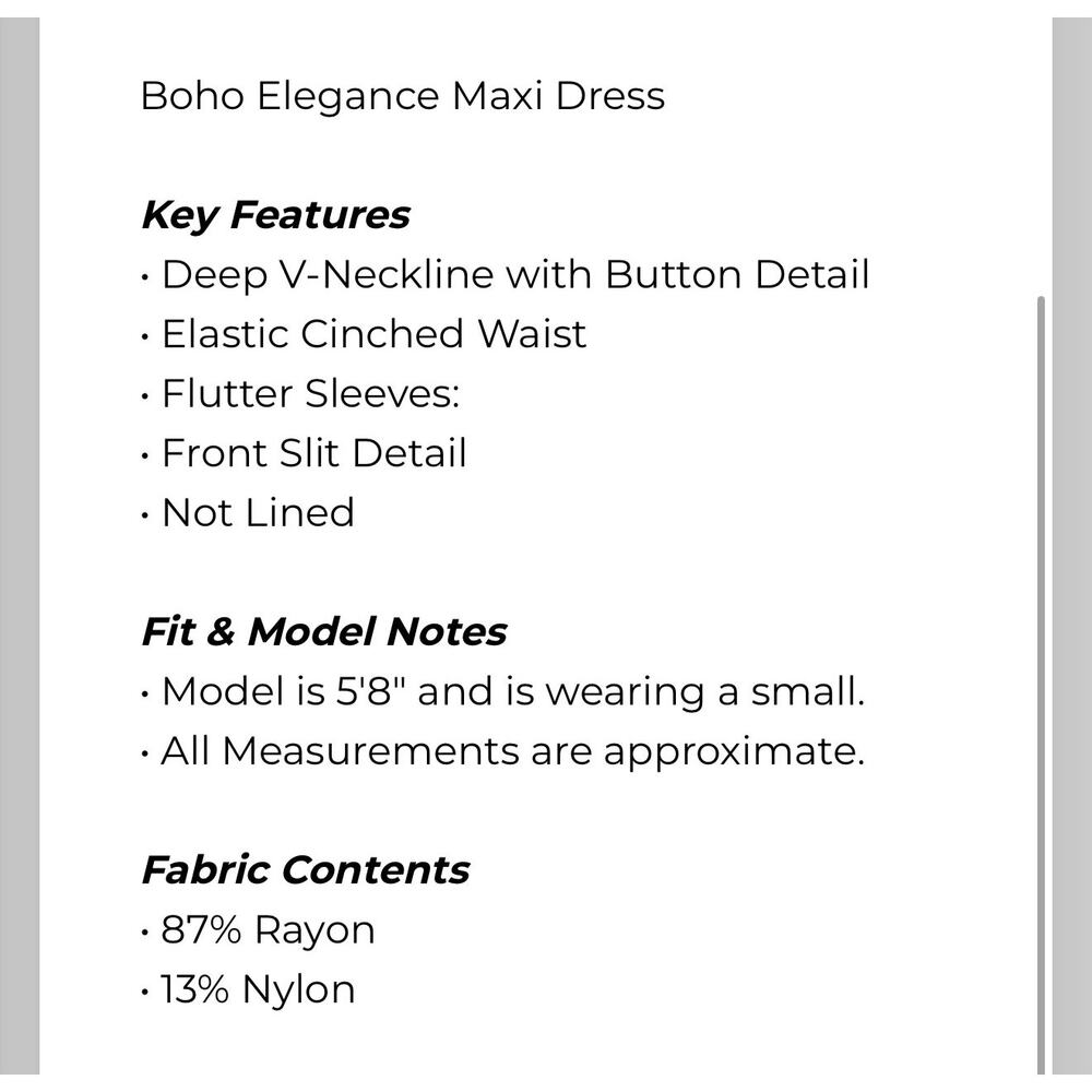 Umgee - Boho Elegance Maxi Dress - Small - Picture 6 of 6